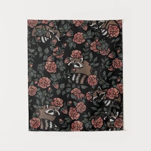 Roos Raccoons Wandkleed (Voorkant)