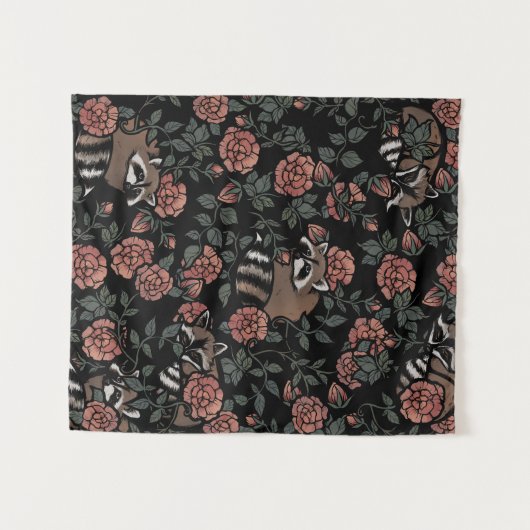  Roos Raccoons Wandkleed (Voorkant (horizontaal))