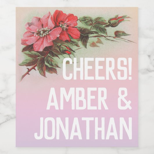  Roos Rainbow Wine Label Wijn Etiket (Enkel label)