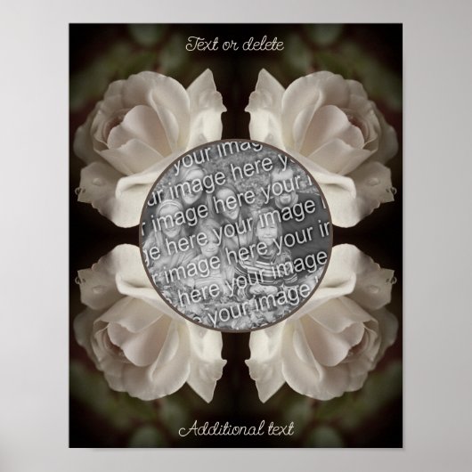 Roos Raindrop Lijst  Creëer Uw eigen foto Poster (Voorkant)