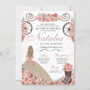 Roos Ranchero Princess Dress Quinceanera Kaart