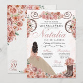 Roos Ranchero Princess Dress Quinceanera Kaart (Voorkant / Achterkant)