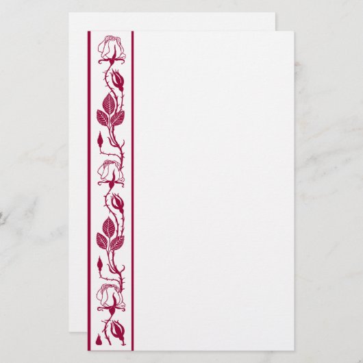Roos-rand Briefpapier (Voorkant / Achterkant)