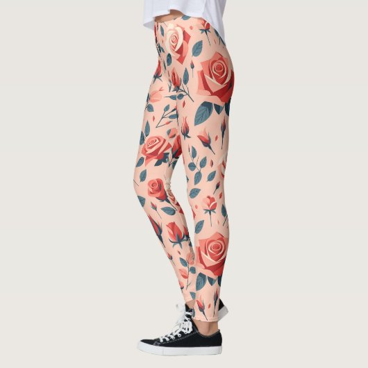 Roos-rapsodiepatroon Leggings (Links)