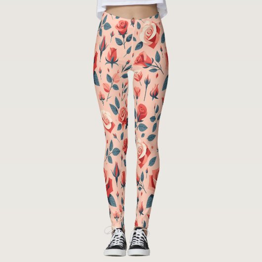 Roos-rapsodiepatroon Leggings (Voorkant)