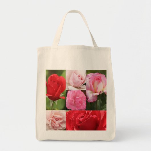 Roos raster tote bag (Voorkant)