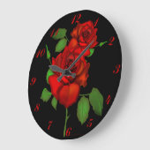 Roos Red Illustration Wall Clock Grote Klok (Hoek)