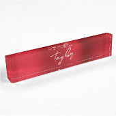 Roos Red Ombre Folie Modern penseelscript Naambordje