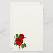 Roos Red Stationery Briefpapier (Voorkant / Achterkant)