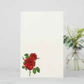 Roos Red Stationery Briefpapier (Staand voorkant)