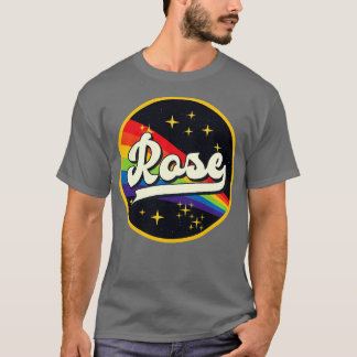 Roos regenboog in ruimte  stijl t-shirt