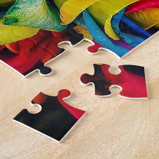 Roos regenboog legpuzzel (Zijkant)