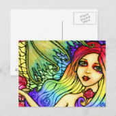 Roos  regenboogmeisjes Briefkaart (Voorkant / Achterkant)