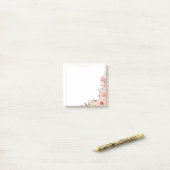 Roos Reverie – Blush Floral Post-it® Notes (Op bureau)