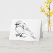 Roos Robin Blank Wenskaart Kaart (Gele Bloem)