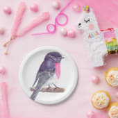 Roos robin papieren bordje (Feest)