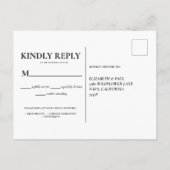 Roos rode bruiloft maaltijd keuzes RSVP Uitnodiging Briefkaart (Achterkant)