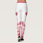 Roos rode drijvende harten leggings (Achterkant)