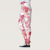 Roos rode drijvende harten leggings (Links)