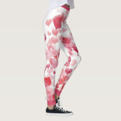 Roos rode drijvende harten leggings (Rechts)