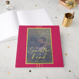 Roos rode foto bruiloft Folie gastenboek