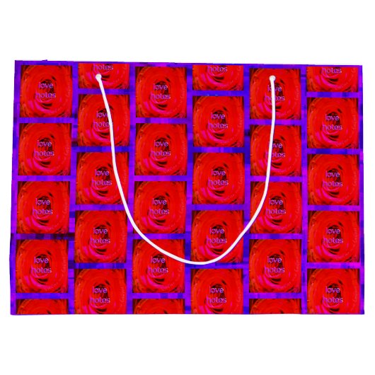 Roos rode liefde notities, groot cadeauzakje (Achterkant)