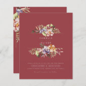 Roos Rode zomer Floral bruiloft nodigt QR-code uit (Voorkant / Achterkant)