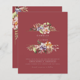 Roos Rode zomer Floral bruiloft nodigt QR-code uit