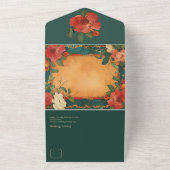 🌹 Roos Romance: Art Nouveau Splendor All In One Uitnodiging (Buitenkant)