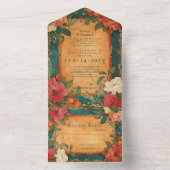 🌹 Roos Romance: Art Nouveau Splendor All In One Uitnodiging (Binnen)