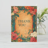 🌹 Roos Romance: Art Nouveau Splendor Bedankkaart (Staand voorkant)