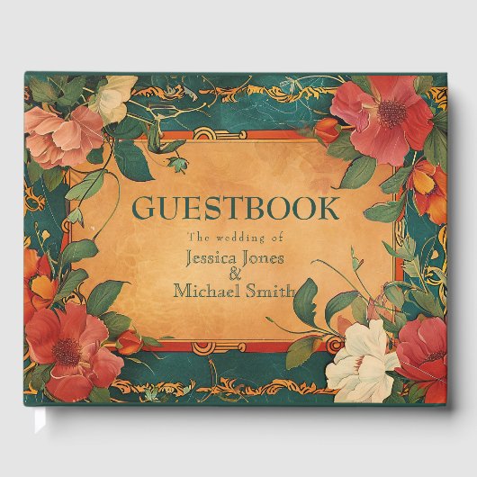 🌹 Roos Romance: Art Nouveau Splendor Gastenboek (Voorkant)