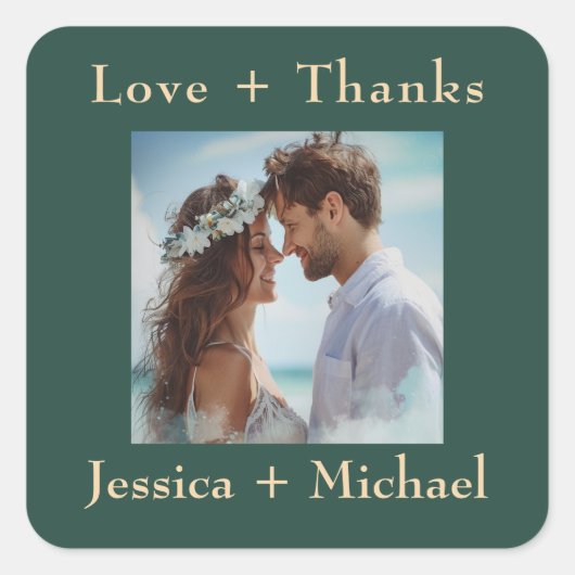 🌹 Roos Romance: Art Nouveau Splendor Vierkante Sticker (Voorkant)