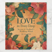 🌹 Roos Romance: Art Nouveau Splendor Wijn Etiket (Enkel label)