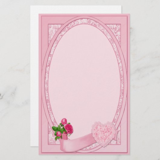 Roos Romance - briefpapier (Voorkant / Achterkant)