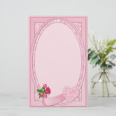 Roos Romance - briefpapier (Staand voorkant)