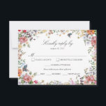 Roos Romantic Elegant Floral Waterverf RSV RSVP Kaartje<br><div class="desc">Een romantische en elegante tuinbruiloft uitnodiging RSVP voor elk seizoen. Deze RSVP-kaart bevat een waterverf lijst van mooie bloemen,  bladeren en vlinders.</div>