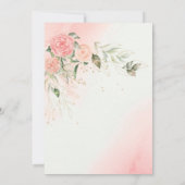 Roos Romantische Waterverf Wedding Pink F019 Kaart (Achterkant)