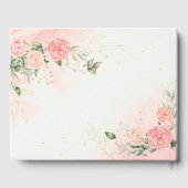 Roos Romantische Waterverf Wedding Pink Floral Gastenboek (Achterkant)