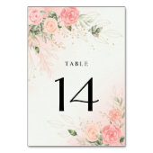 Roos Romantische Waterverf Wedding Pink Floral Kaart (Achterkant)