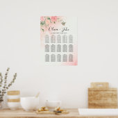 Roos Romantische Waterverf Wedding Pink Floral Poster (Keuken)