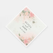 Roos Romantische Waterverf Wedding Pink Floral Servet (Hoek)