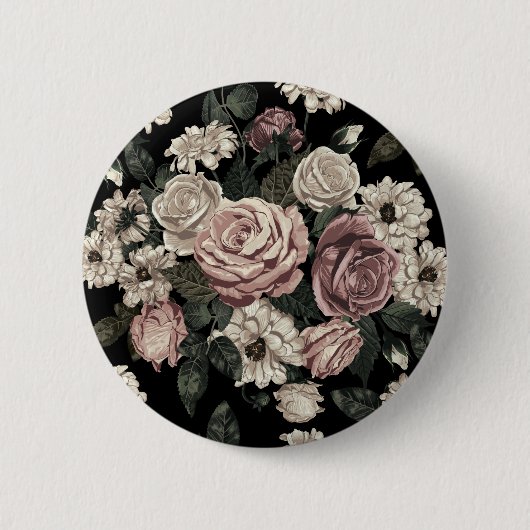roos ronde button 5,7 cm (Voorkant)