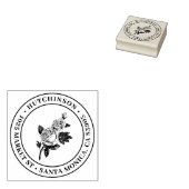 Roos | Ronde familienaam Retouradres Rubberstempel (Gestempeld)