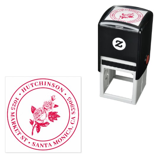 Roos | Ronde familienaam Retouradres Zelfinktende Stempel (In situ)