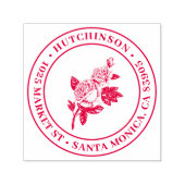 Roos | Ronde familienaam Retouradres Zelfinktende Stempel (Design)