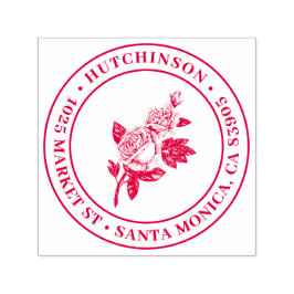  Roos | Ronde familienaam Retouradres Zelfinktende Stempel