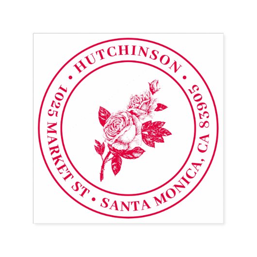  Roos | Ronde familienaam Retouradres Zelfinktende Stempel (Design)
