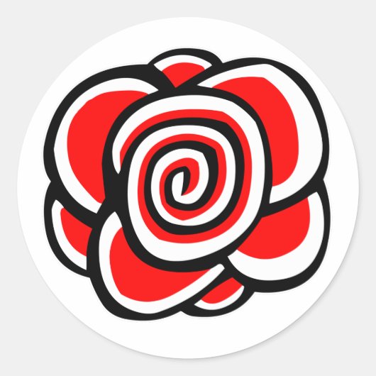 Roos Ronde Sticker (Voorkant)