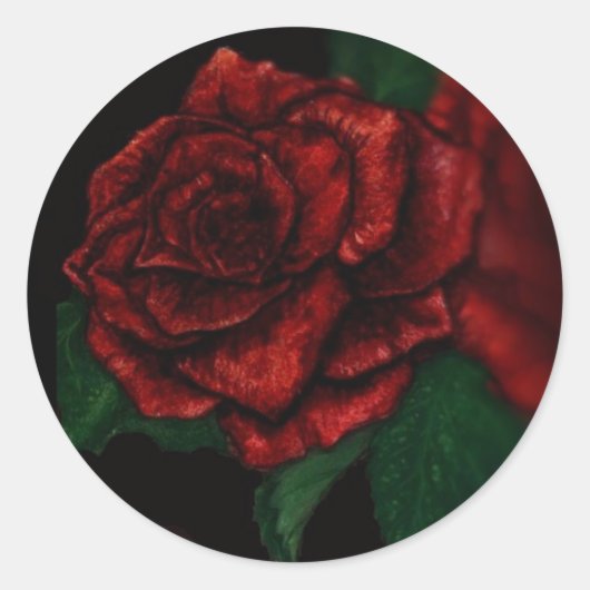 Roos Ronde Sticker (Voorkant)